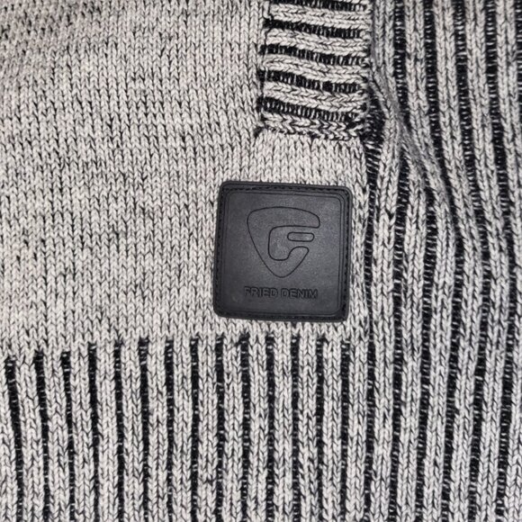 Fried Denim Sweater Jacket Sz L Eclectic Grandpa Cabincore - Picture 8 of 11